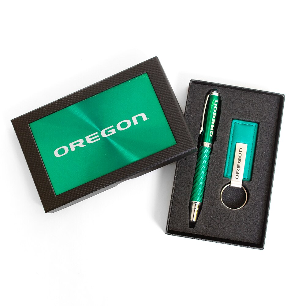 Oregon, LXG, Green, Pen & Pencil Sets, Leather, Art & School, Carbon Fiber, Gift Box, 706439